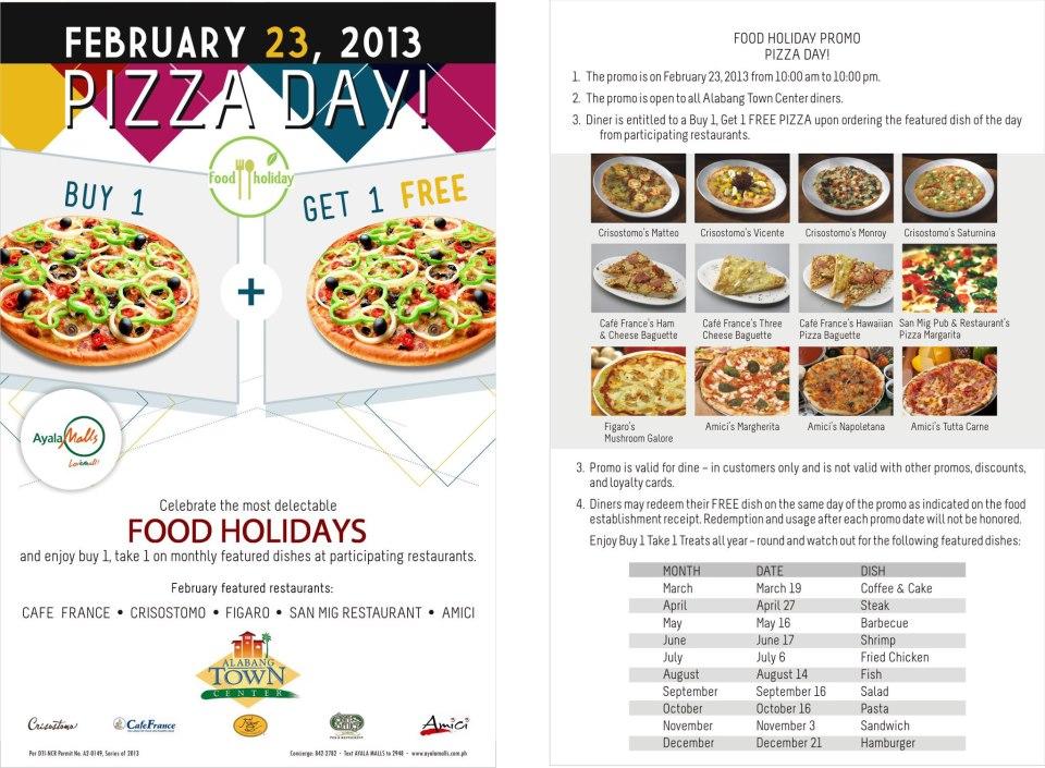 Pizza day on Feb 23 at Alabang Town Center
