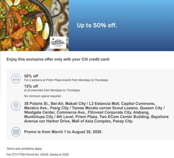 alba 50% off