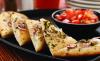 Herb Onion Focaccia with Checca appetizer