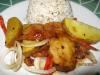 Vege-steak with potato & onions