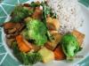 tofu and brocolli with sweet and sour sauce