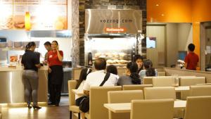 dining near the counter