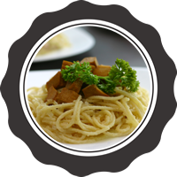 Gandiva pasta garlicbeef