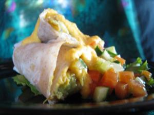 grilled eggplant burrito with vegan cheese